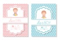 Baby shower invitation of girl and boy vector design Royalty Free Stock Photo