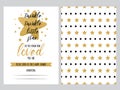 Baby shower invitation template, backgtround with cute golden star shape, set twinkle Royalty Free Stock Photo