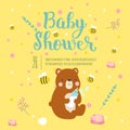 Baby shower invitation vector card. Royalty Free Stock Photo