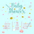 Baby shower invitation vector card. Royalty Free Stock Photo