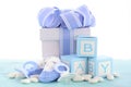 Baby shower Its a Boy blue gift Royalty Free Stock Photo