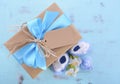 Baby shower Its a Boy natural wrap gift Royalty Free Stock Photo