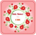 Baby shower - its a girl, red flowers Royalty Free Stock Photo