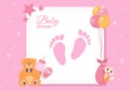 Baby Shower Little Boy or Girl with Cute Jungle Animals Design Background Vector Illustration Suitable for Invitation and Greeting Royalty Free Stock Photo