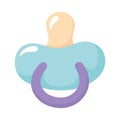 Baby shower, pacifier accessory icon, celebration welcome newborn