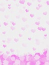 Baby shower girl pastel hearts with splash Royalty Free Stock Photo