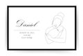 Baby Shower poster for children bedroom. Newborn metric with name, date of birth, weight and height. Linear mother