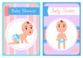 Baby Shower Posters, Newborn on All Fours Standing