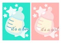 Baby shower posters set. Royalty Free Stock Photo