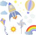 Baby shower rocket balloon kite wind vane