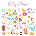 baby shower set of symbols Royalty Free Stock Photo