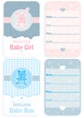 Baby shower set of two invitation cards