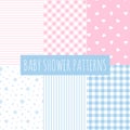 Baby shower: set of vector backgrounds. Royalty Free Stock Photo