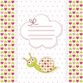 Baby shower with snail Royalty Free Stock Photo