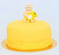 Baby shower theme fondant cake Royalty Free Stock Photo