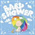 Baby Shower Vector Cartoon Invitation Royalty Free Stock Photo