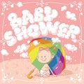 Baby Shower Vector Cartoon Invitation Royalty Free Stock Photo