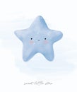 Baby Shower Vector Illustration with Blue Little Star..