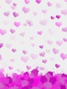 Baby shower girl vivid pink hearts with splash Royalty Free Stock Photo