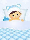 Baby sick in the bed