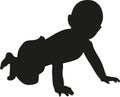 Baby silhouette vector vector Royalty Free Stock Photo
