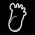 Baby simple foot print vector icon. Black and white foot illustration. Outline linear icon. Royalty Free Stock Photo
