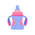 baby sippy cup cartoon vector illustration