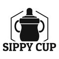 Baby sippy cup logo, simple style