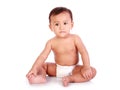 Baby sits on the floor Royalty Free Stock Photo