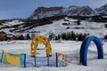 Baby Ski Area School for Children in Italian Dolomites Alps Mountains: Kids Snow Park