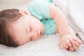 Baby sleep on the bed Royalty Free Stock Photo