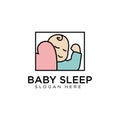 Baby sleep logo design template