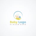 Baby Sleep Logo Template. Vector Illustrator Eps.10