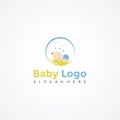 Baby Sleep Logo Template. Vector Illustrator Eps.10 Royalty Free Stock Photo
