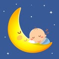 Baby sleep on the moon.