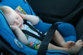 Baby sleeping in car seat Royalty Free Stock Photo