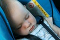 Baby sleeping in car seat Royalty Free Stock Photo