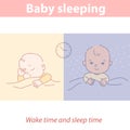 Baby sleeping. Healthy day and night sleeping mode