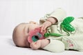 Baby sleeping with pacifier Royalty Free Stock Photo