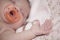 Baby sleeping with a pacifier Royalty Free Stock Photo