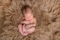 Baby sleeping on a pillow, topview