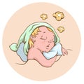 The baby sleeping sweetly Royalty Free Stock Photo