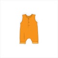 Baby Sleeveless jumpsuit in orange color design for baby background template design