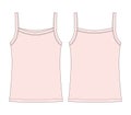 Baby sleeveless tank top with straps technical sketch