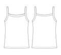 Baby sleeveless tank top technical sketch. Children girl outline t shirt underwear