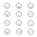 Baby smile face emoticons vector icons Royalty Free Stock Photo