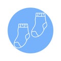 Baby socks black line icon.