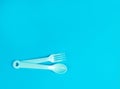 Baby Spoon, Plastic Child Teaspoon, Color Kids Utensil, Baby Spoons Royalty Free Stock Photo