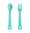 Baby Spoon, Plastic Child Teaspoon, Color Kids Utensil, Baby Spoons Royalty Free Stock Photo
