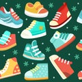 Baby sport shoes seamless pattern